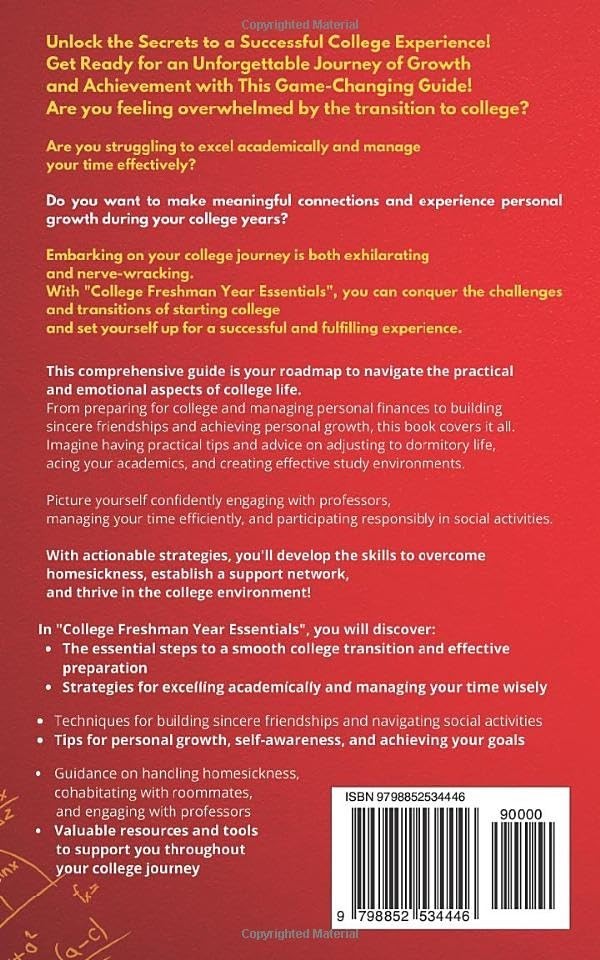 College Freshman Essentials Guide: Navigate Campus Life, Roommate Tips & Study H