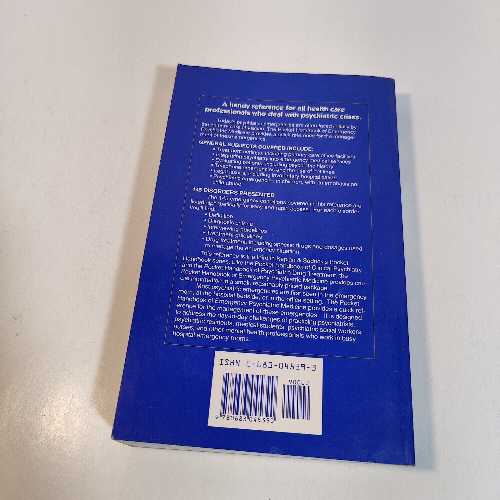 Pocket Handbook of Emergency Psychiatric Medicine Paperback