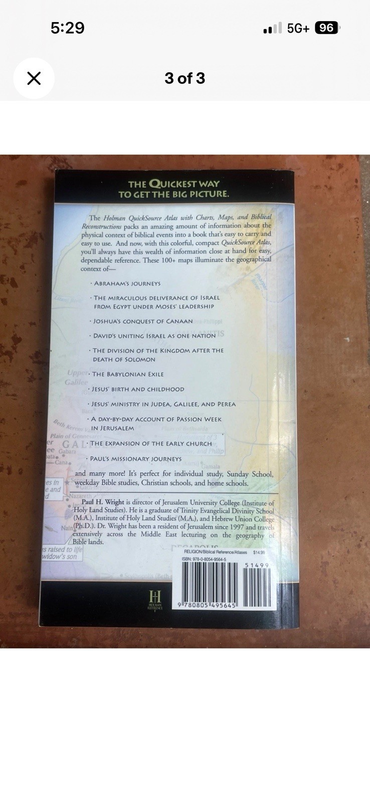 Brand New Bible Atlas Holman Quick Source Softcover Book Reference Study