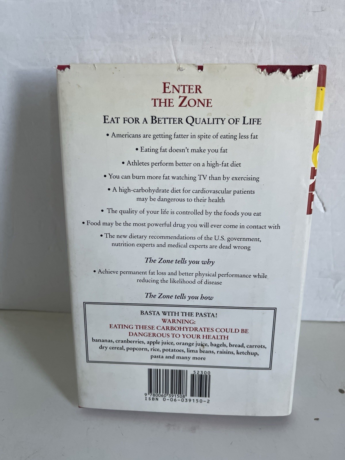 The Zone: Revolutionary Life Plan to Put Your Body FIRST EDITION HC/DJ 1995 VTG
