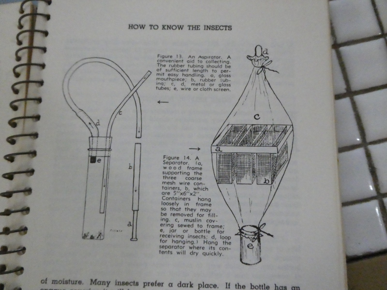 HOW TO KNOW THE INSECTS PUB 1947 SPIRAL BOUND HARD PAPER COVER 205 PAGES