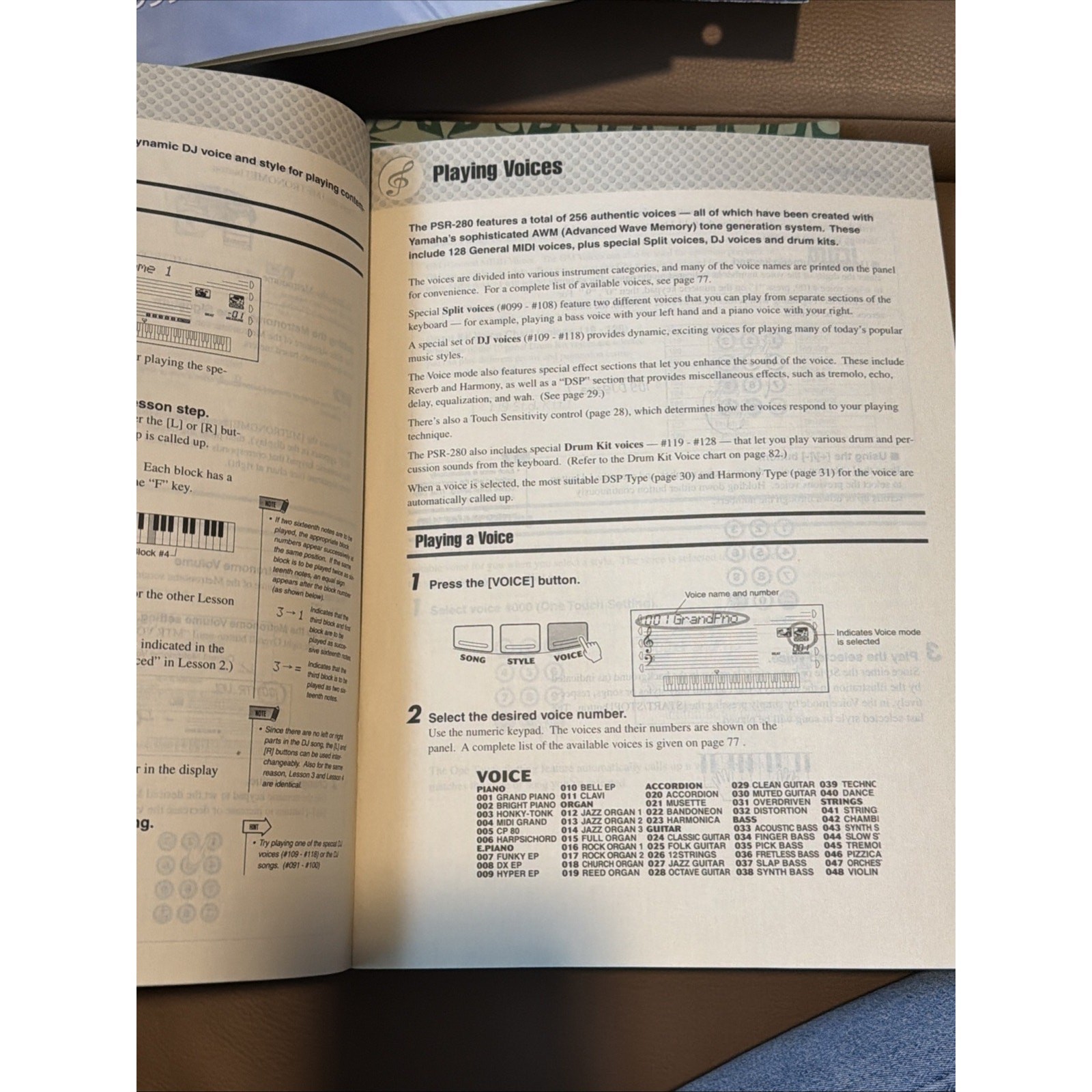 Yamaha PSR-280 Portatone Instruction Manual: 90 Pages And Song Book Lot 2000