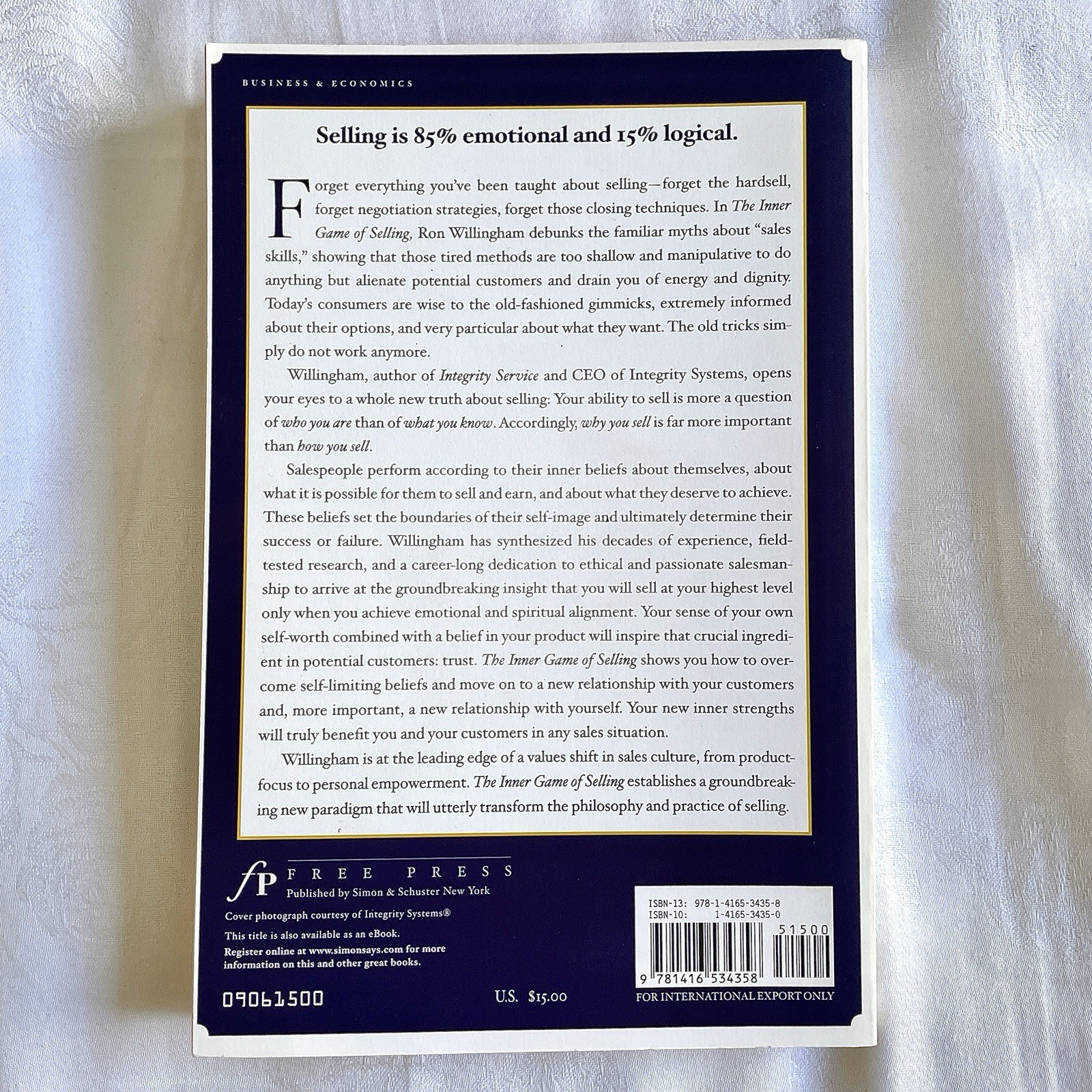 The Inner Game of Selling By Ron Willingham Good Condition