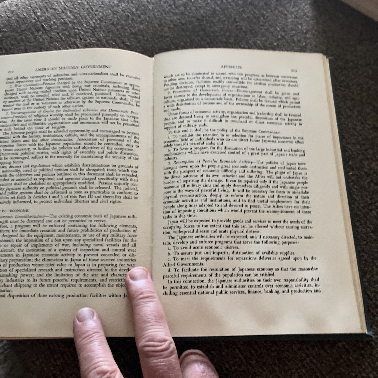 American Military Government, its Organization and Policies. 1947 Copy
