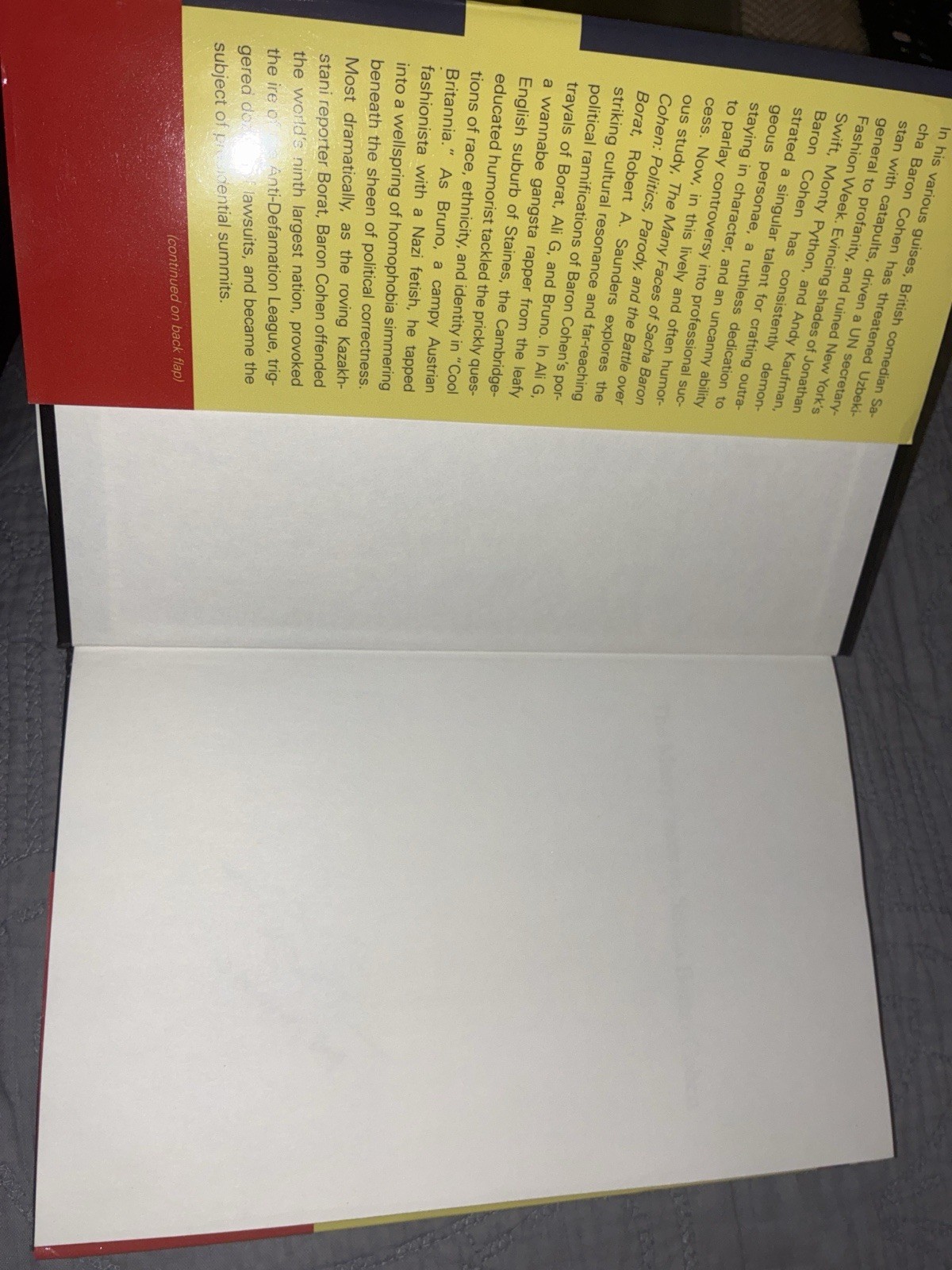 Signed Many Faces of Sacha Baron Cohen Rare HC Saunders 1st/1st