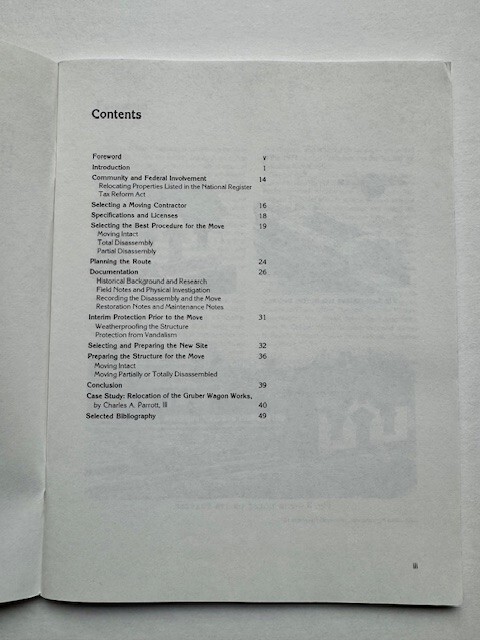 Moving Historic Buildings by John Obed Curtis 50-pages 1979