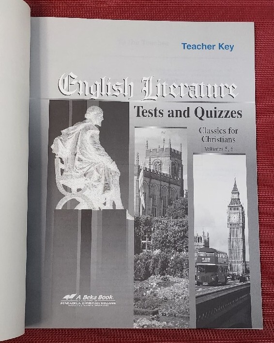 A Beka Book ENGLISH LITERATURE Teacher Test / Quiz Key 43249006 pb