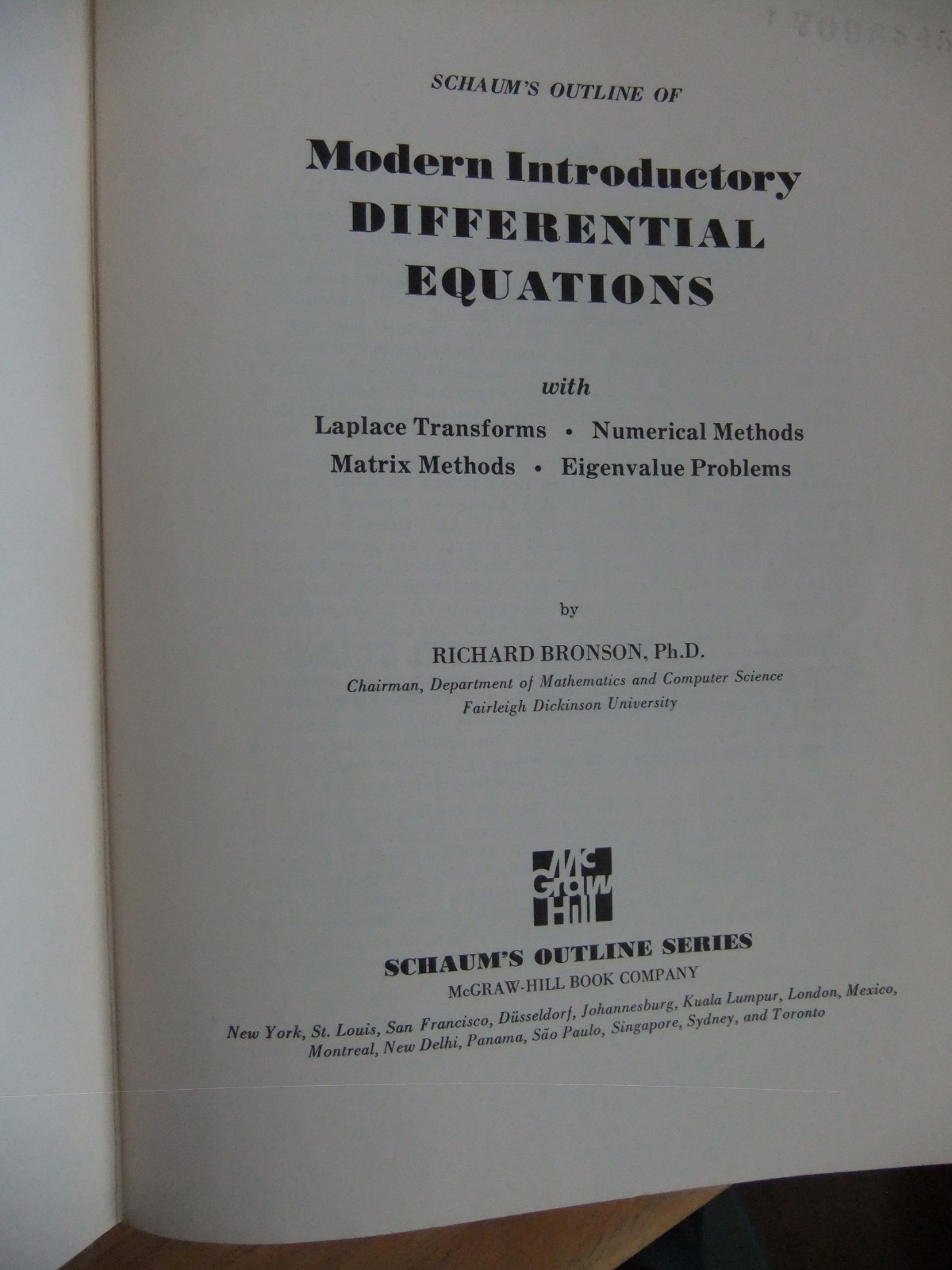 Schaum’s Outline Ser.: Modern Introductory Differential Equations by Richard…