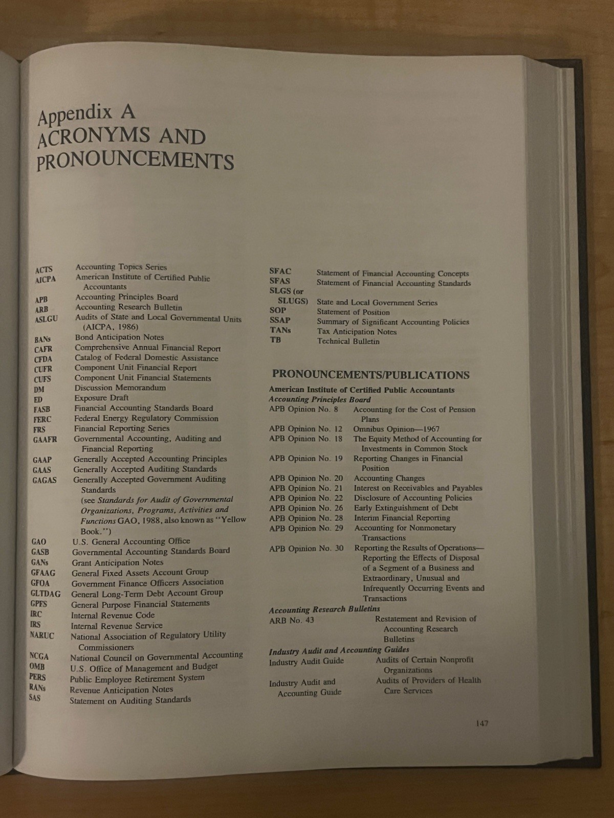 GAAFR Governmental Accounting, Auditing and Financial Reporting 1988 Hardcover