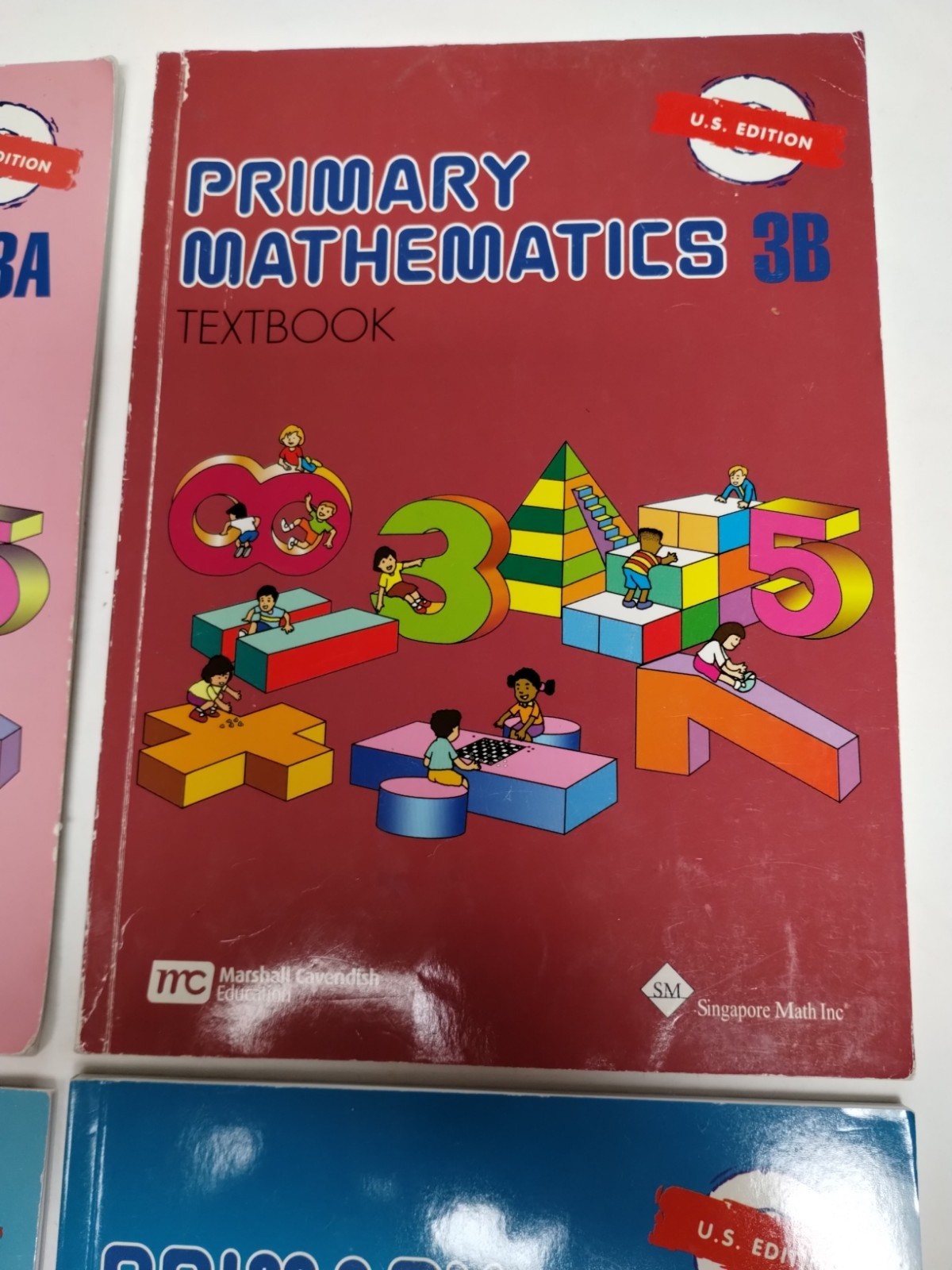 (4) Primary Mathematic Textbooks: 3A, 3B, 4A, 4B by Singapore Math Inc. 2014 PB
