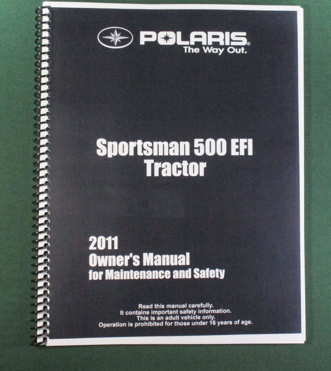 2011 Polaris Sportsman 500 EFI Tractor Owner’s Manual: 139 Pages & Clear Covers