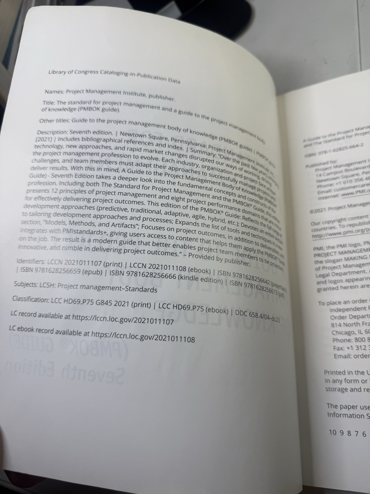Pmbok® Guide : A Guide to the Project Management Body of Knowledge – Seventh Edi