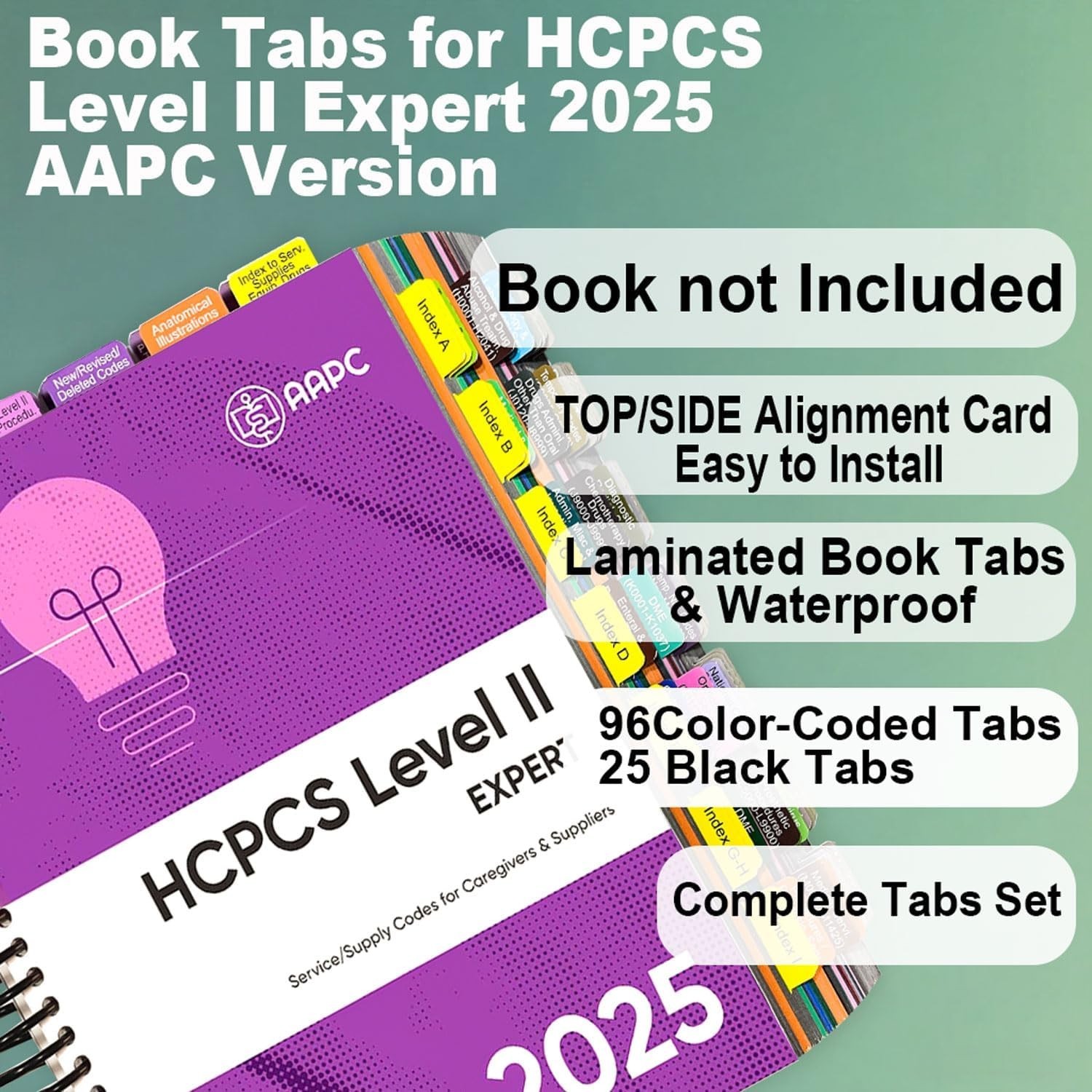 Index Tabs for AMA CPT Book, ICD-10 Code Book, HCPCS Level II Book, 3-Set Bundle