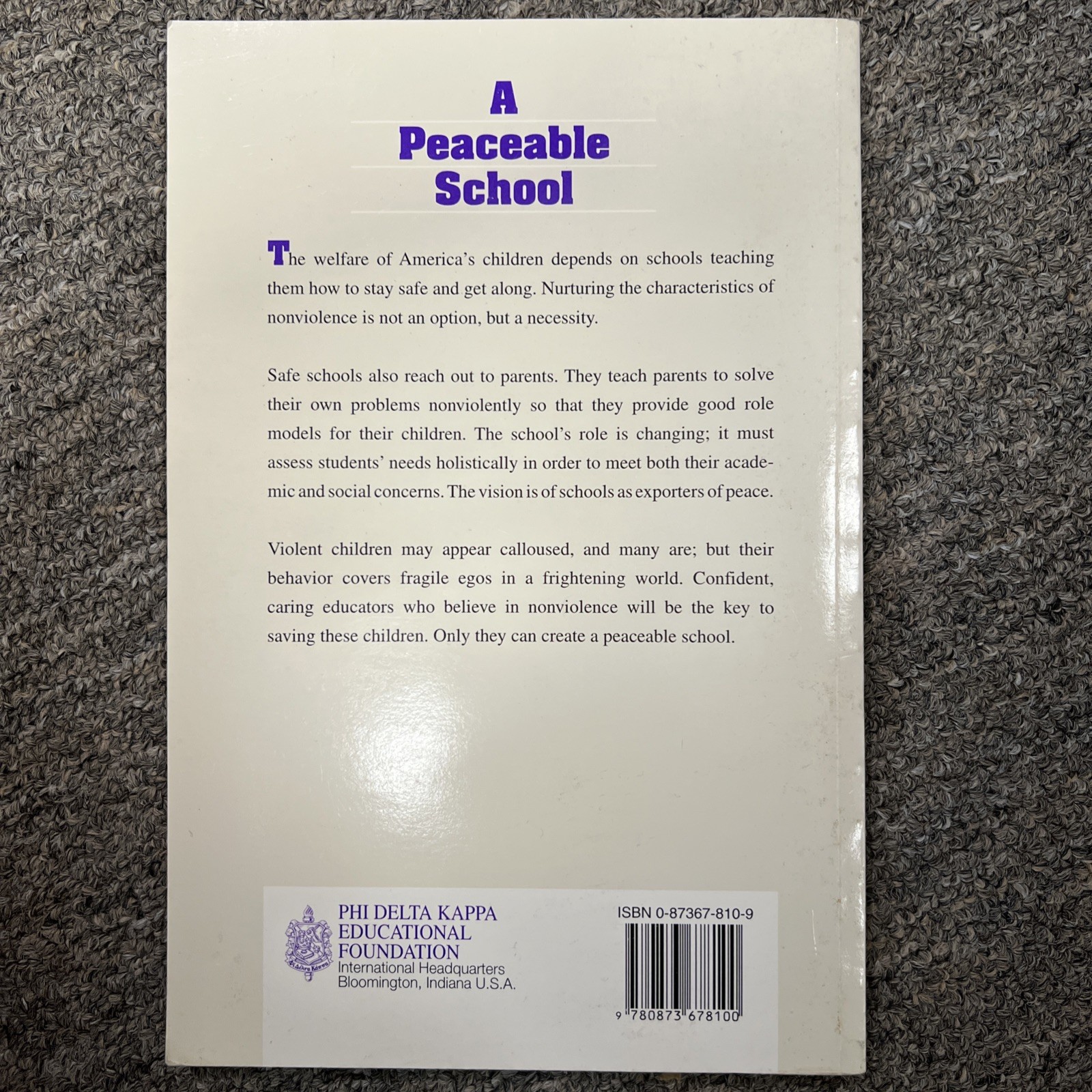Peaceable School by Vicky Schreiber Dill (1998, Trade Paperback)