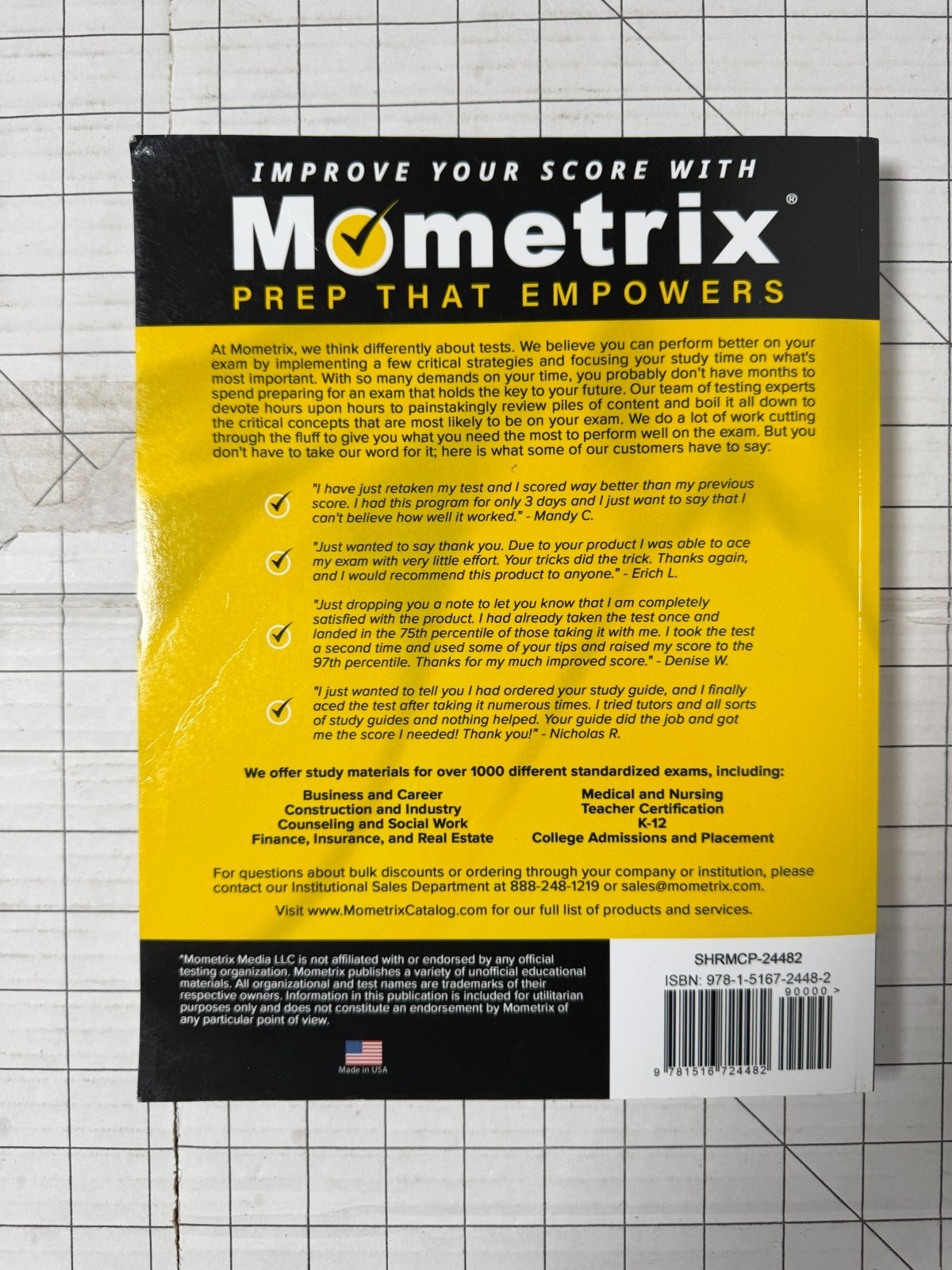 Mometrix SHRM CP Exam Prep 2024-2025 4th Edition Study Guide 2023 TPB Ships Fast