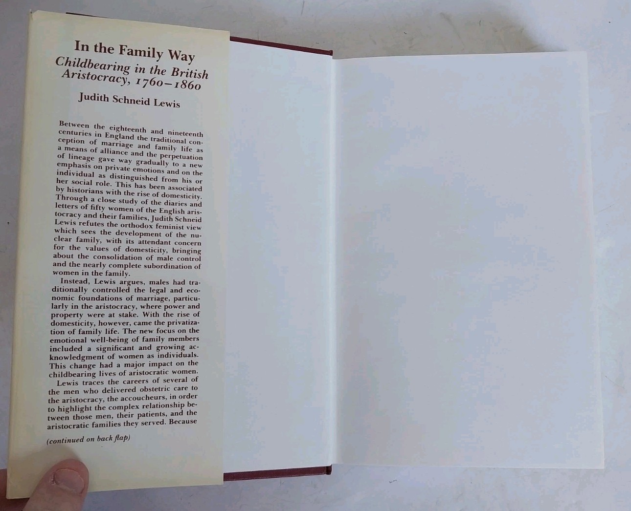 In the Family Way : Childbearing in the British Aristocracy, 1760-1860 by Judith