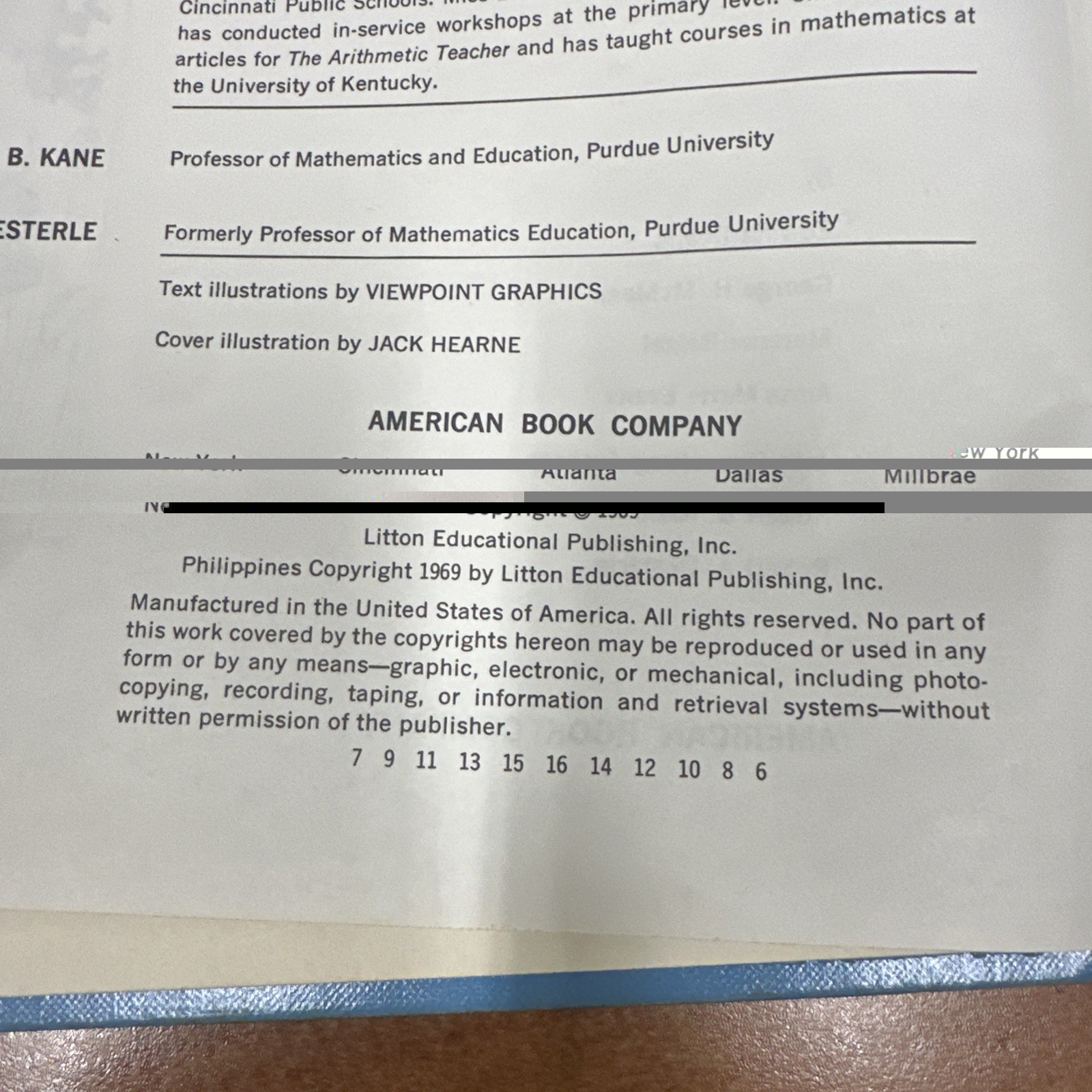 LAST CHANCE CLEARANCE/FREE SHIPPING 1969 “Advancing With Mathematics” Textbook