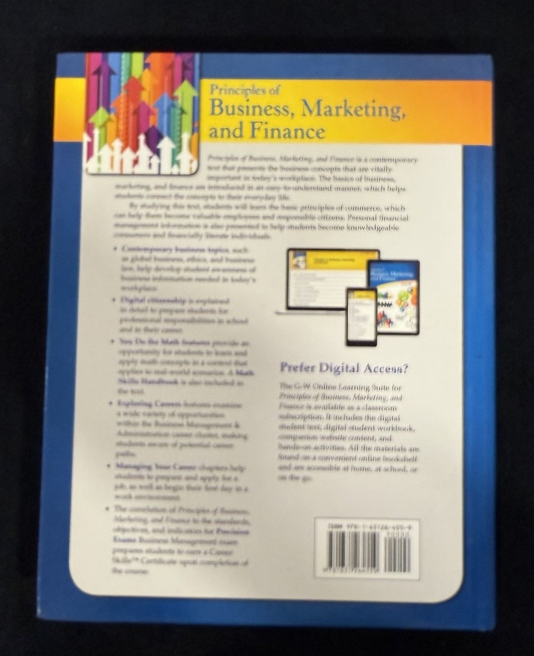 Principles of Business, Marketing & Finance Hardcover by Robert L Dansby Good!