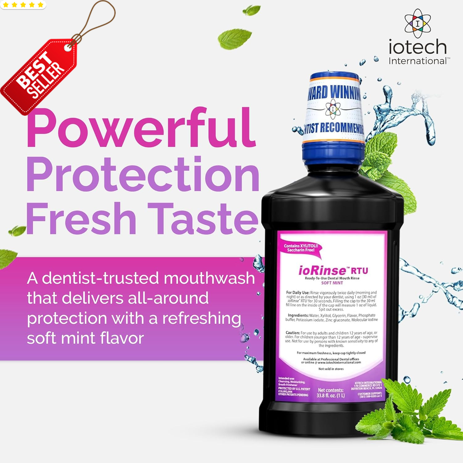 Iorinse RTU Soft Mint 16oz Professional Strength Long-Lasting Breath Freshener –