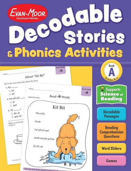 Decodable Stories and Phonics Activities, Level A, Grade K – 1 Workbook by Ev…