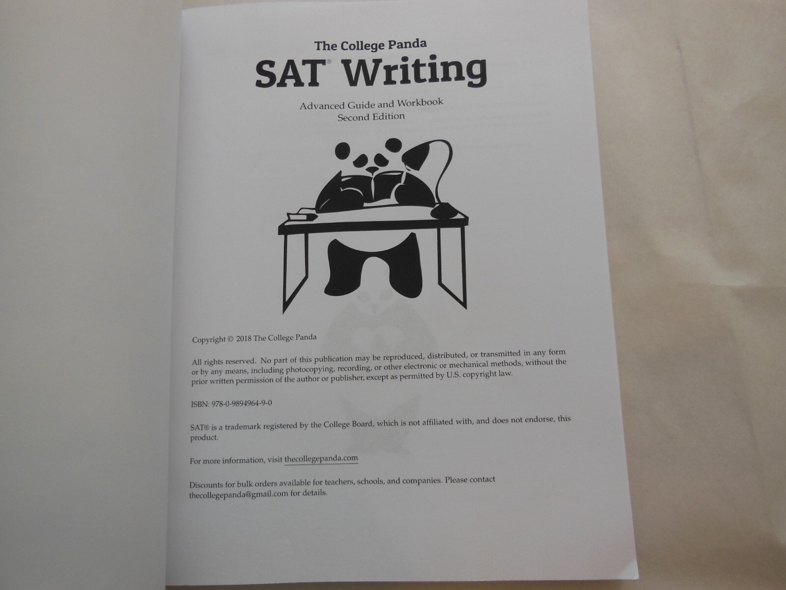 College Panda’s SAT Writing : Advanced Guide and Workbook by Nielson Phu (2018,