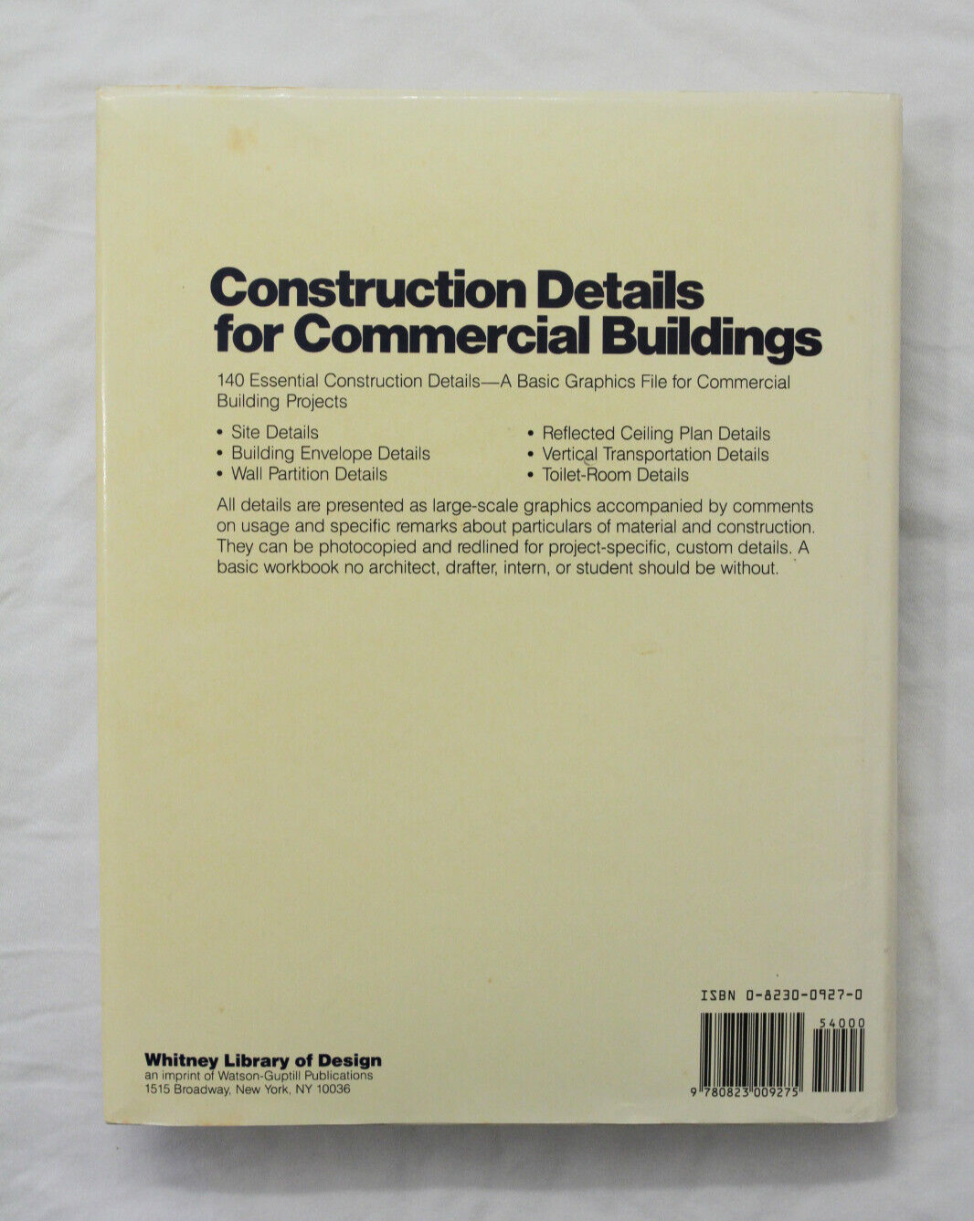 Construction Details for Commercial Buildings: A Graphics File Wiggins (HC)