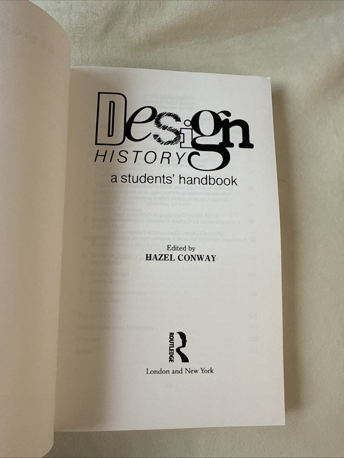 Design History A Students’ Handbook by Hazel Conway, Textiles, Ceramics etc