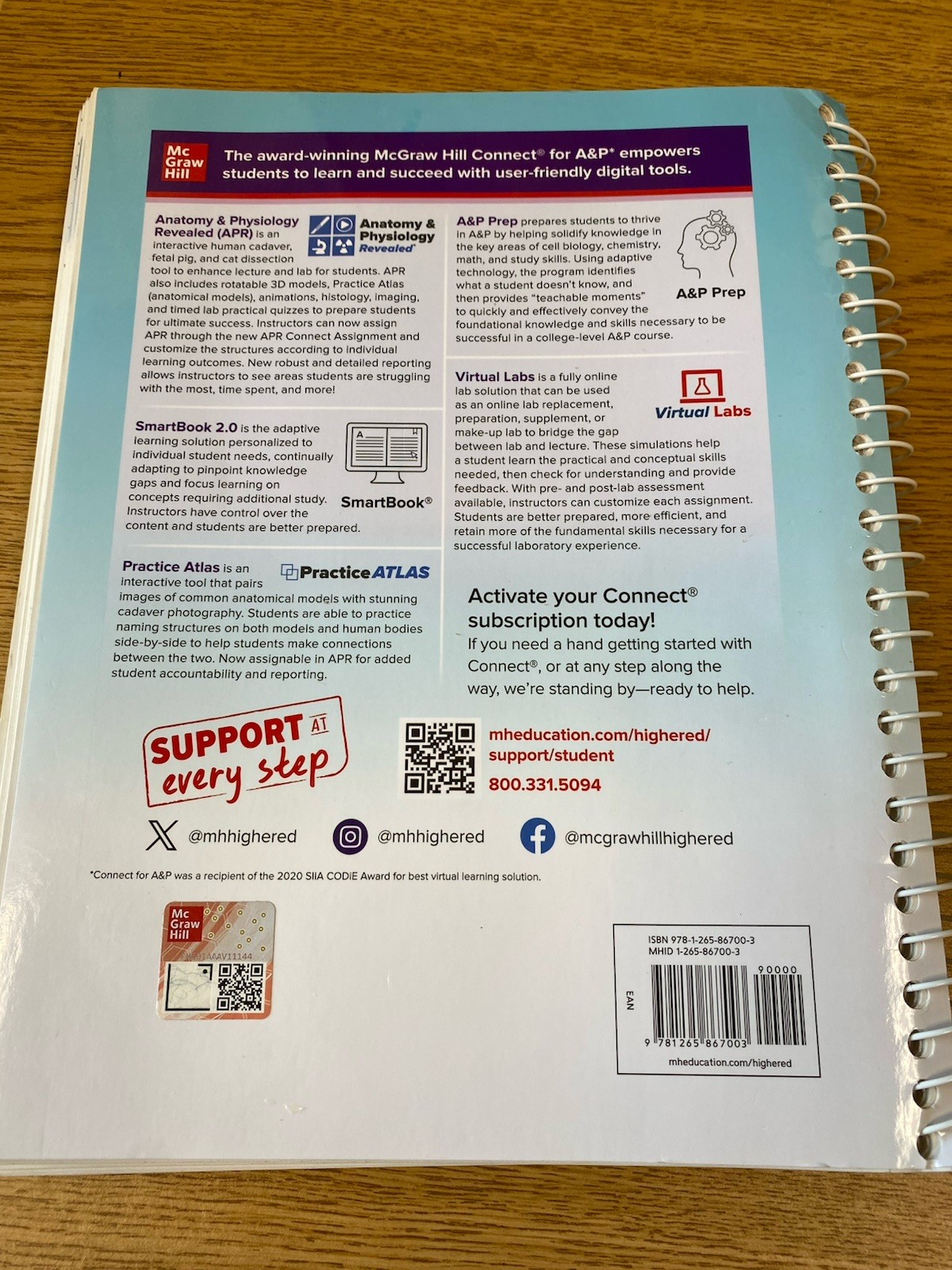 2024 Hole’s Anatomy Physiology Lab Manual. Snider, Martin. Clean pages.