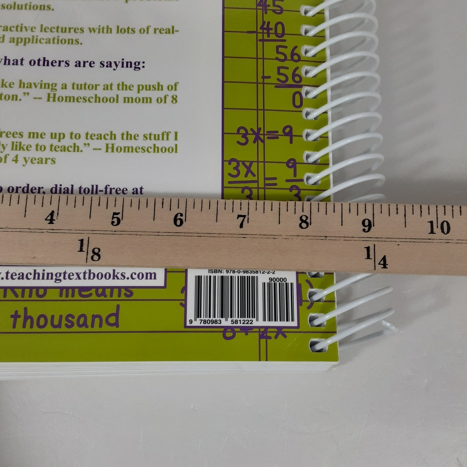 Teaching Textbooks Pre Algebra 2.0 Spiral Bound Test Book Answer Key Homeschool