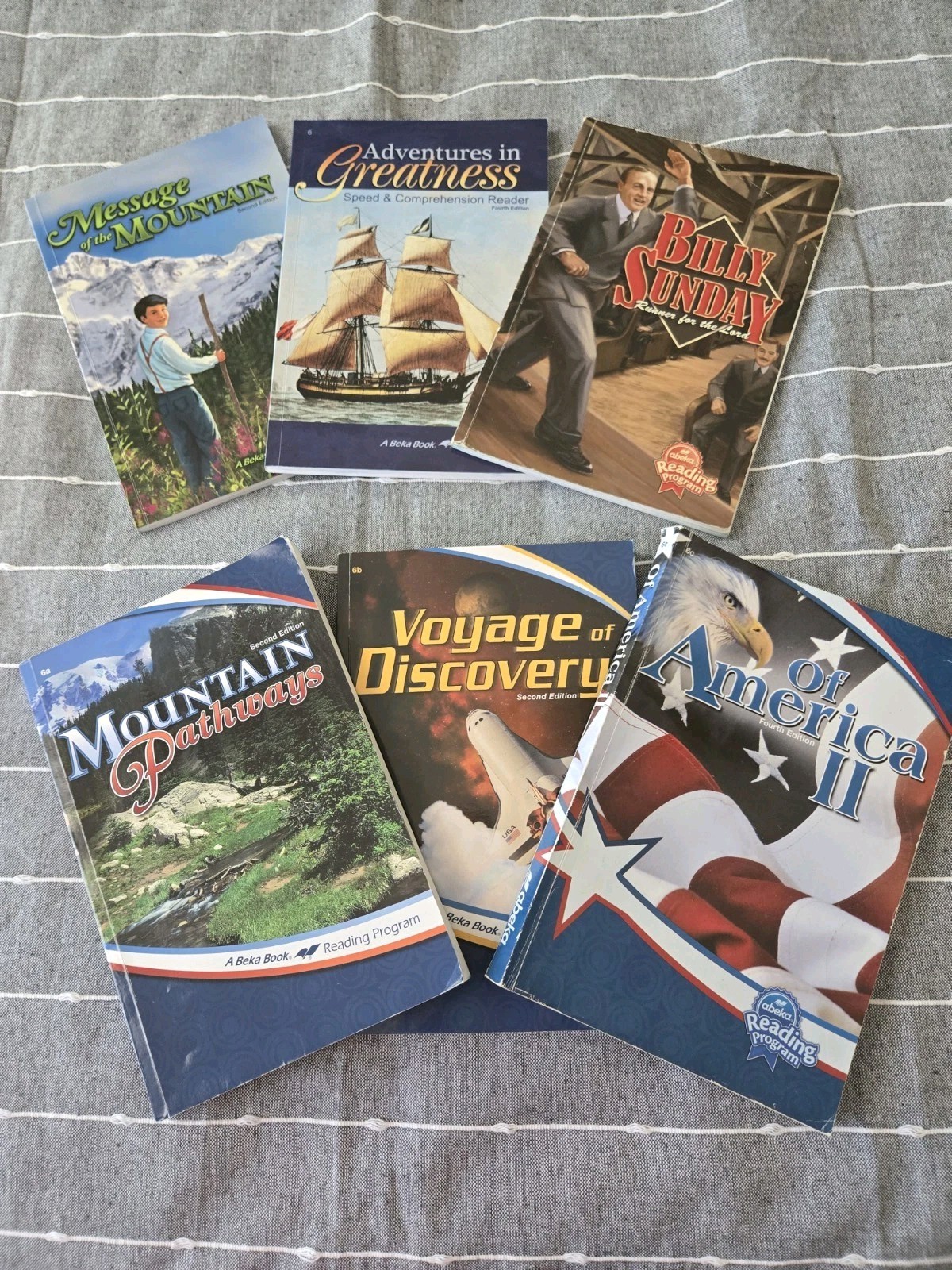 A Beka Book Readers 6 A, B, C & Billy Sunday, Message Of Mountain, Speed & Com