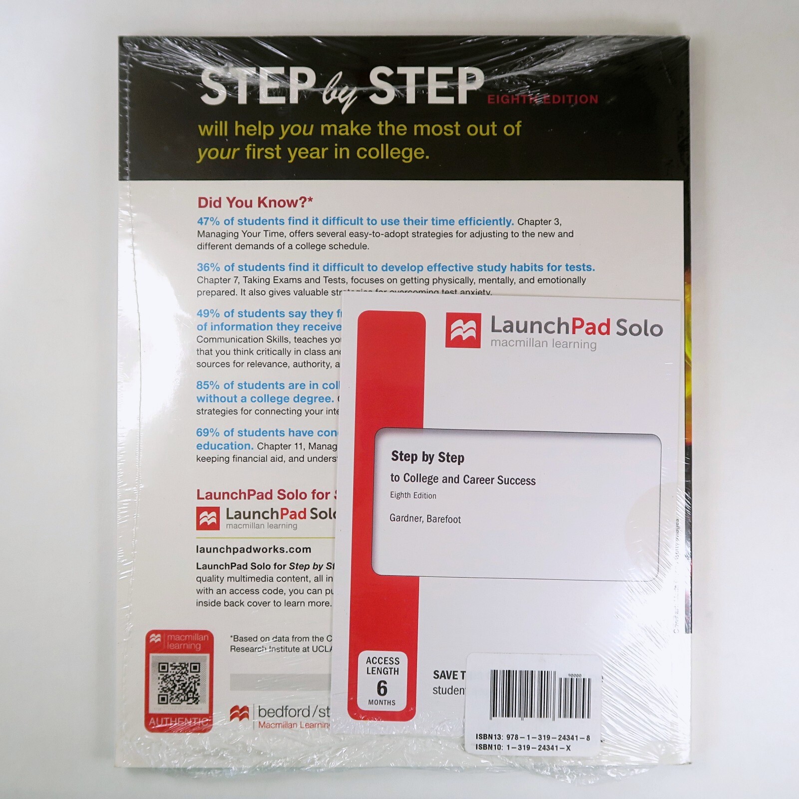 Step by Step To College and Career Success Gardner & Barefoot 8th Ed LaunchPad