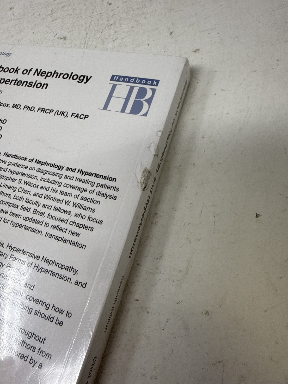 Handbook of Nephrology and Hypertension Dr. Christopher S. Wilcox Paperback 7e