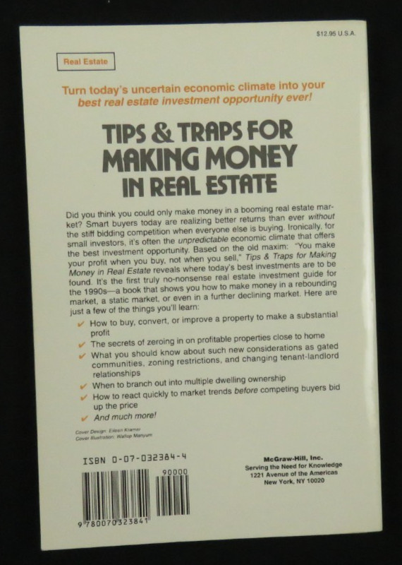 Tips & Traps For Making Money In Real Estate Paperback Book Robert Irwin