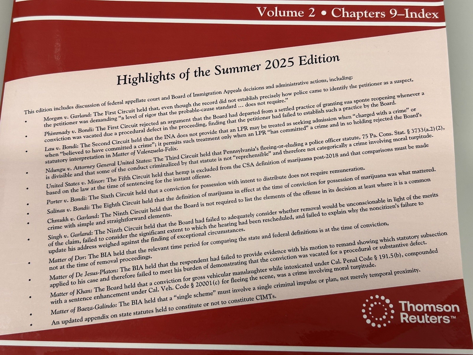 Immigration Law and Crimes Summer 2025 Edition 2 Volumes Thomson Reuters