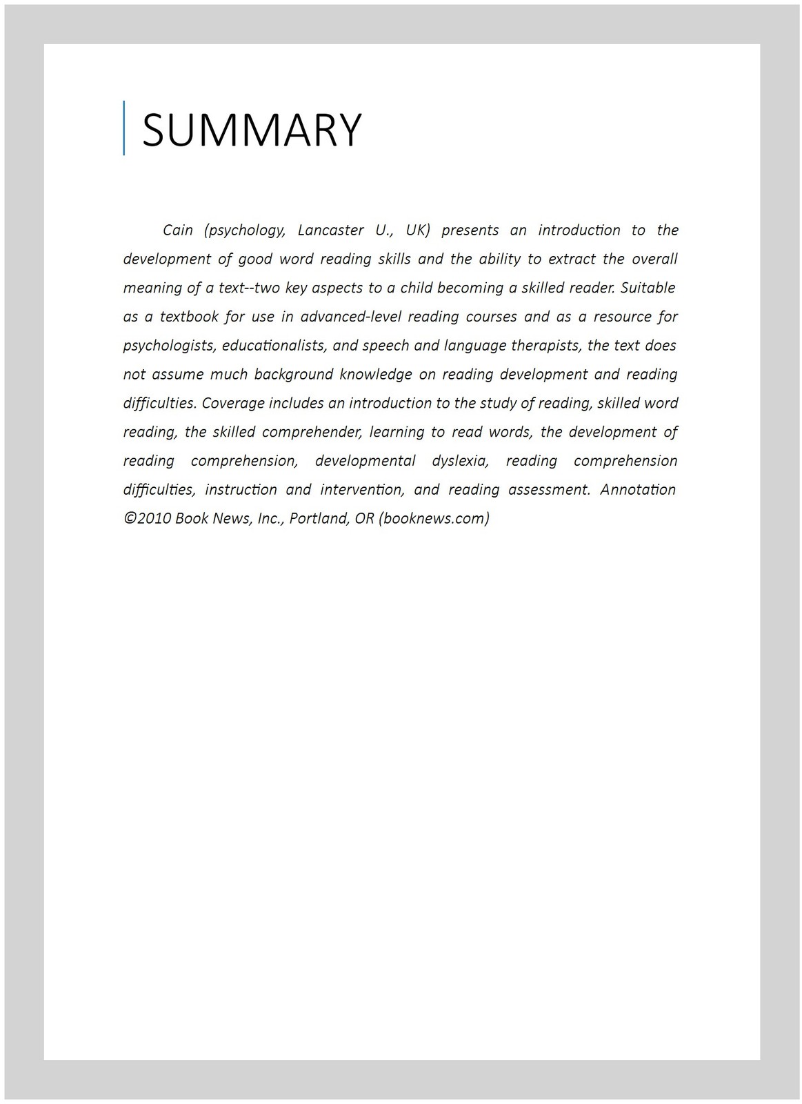 Reading Development and Difficulties : An Introduction, Paperback by Cain, Ka…