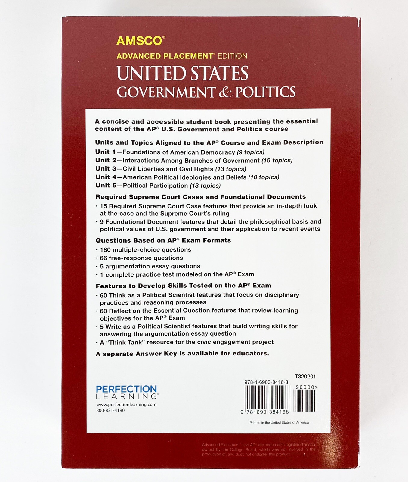 AMSCO Advanced Placement (AP) United States Government and Politics (3rd ed.)