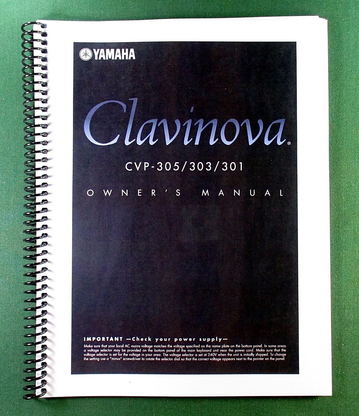 Yamaha CVP-305 CVP-303 CVP-301 Instruction Manual: 220 Pages & Protective Covers