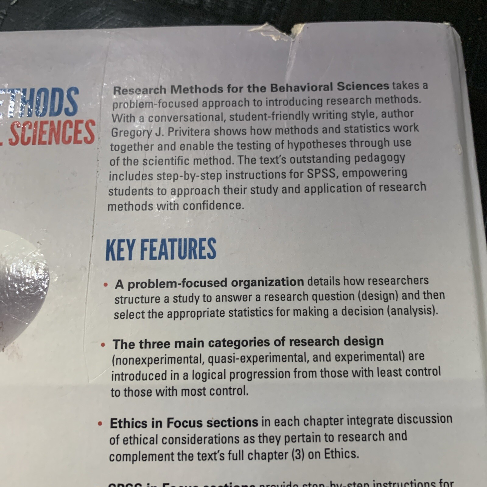 Research Methods for the Behavioral Sciences by Gregory J. Privitera (2013,…