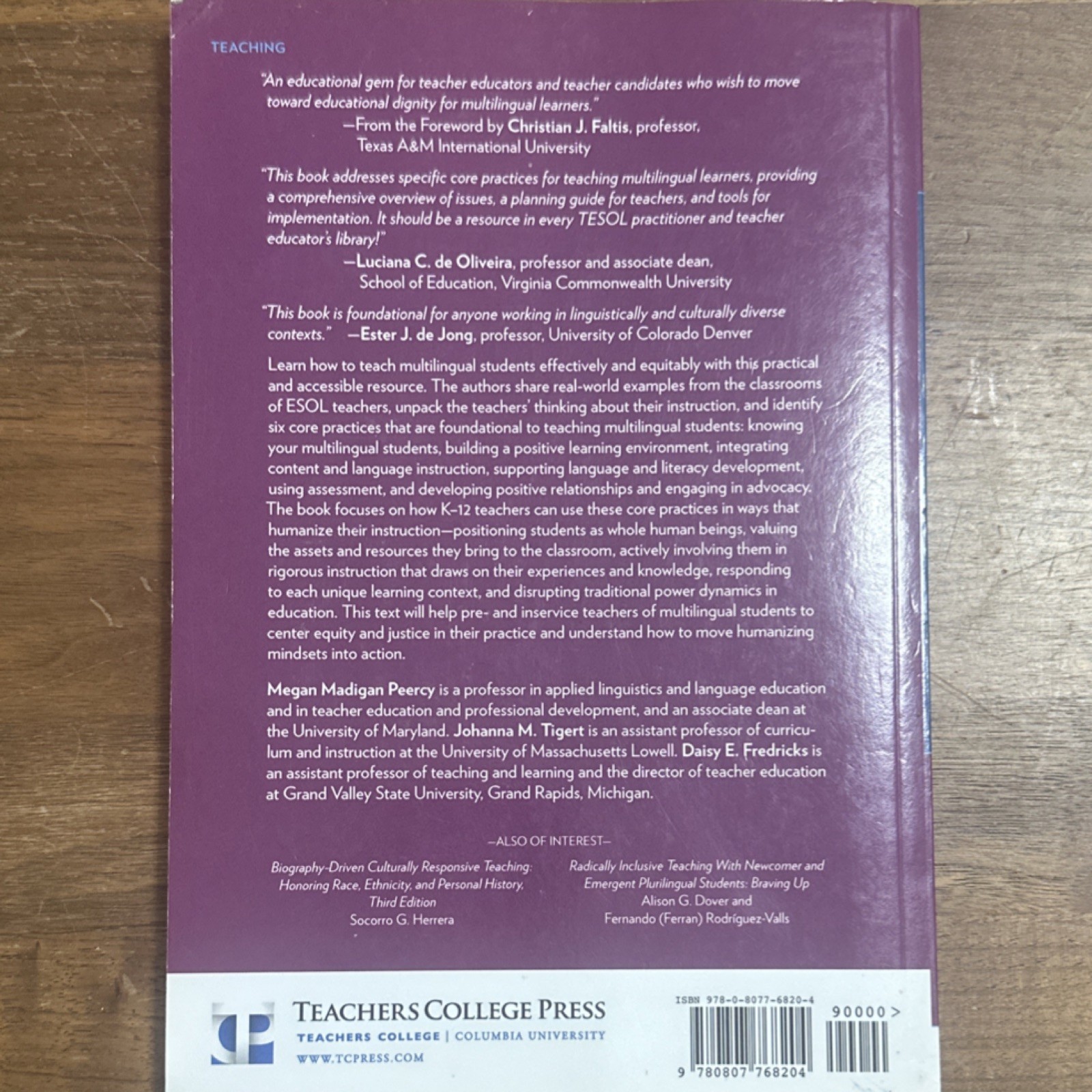 Teachers College Press Core Practices for Teaching Multilingual Students PB 2019
