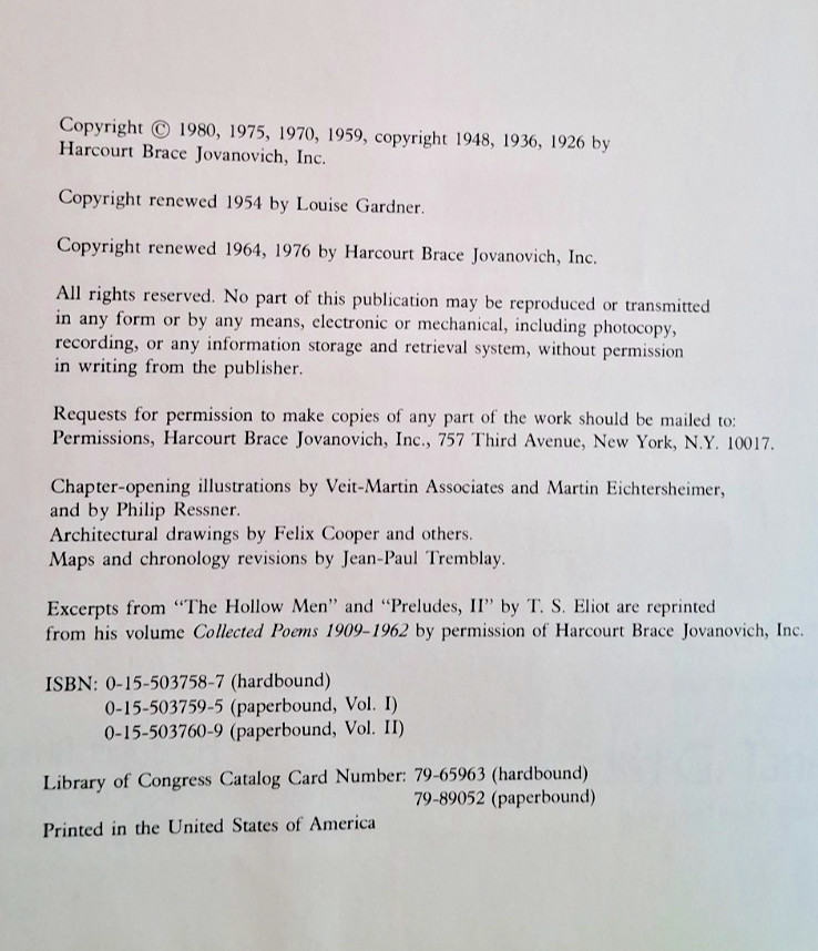 Gardner’s Art Through The Ages, Seventh Edition, de la Croix, Tansey