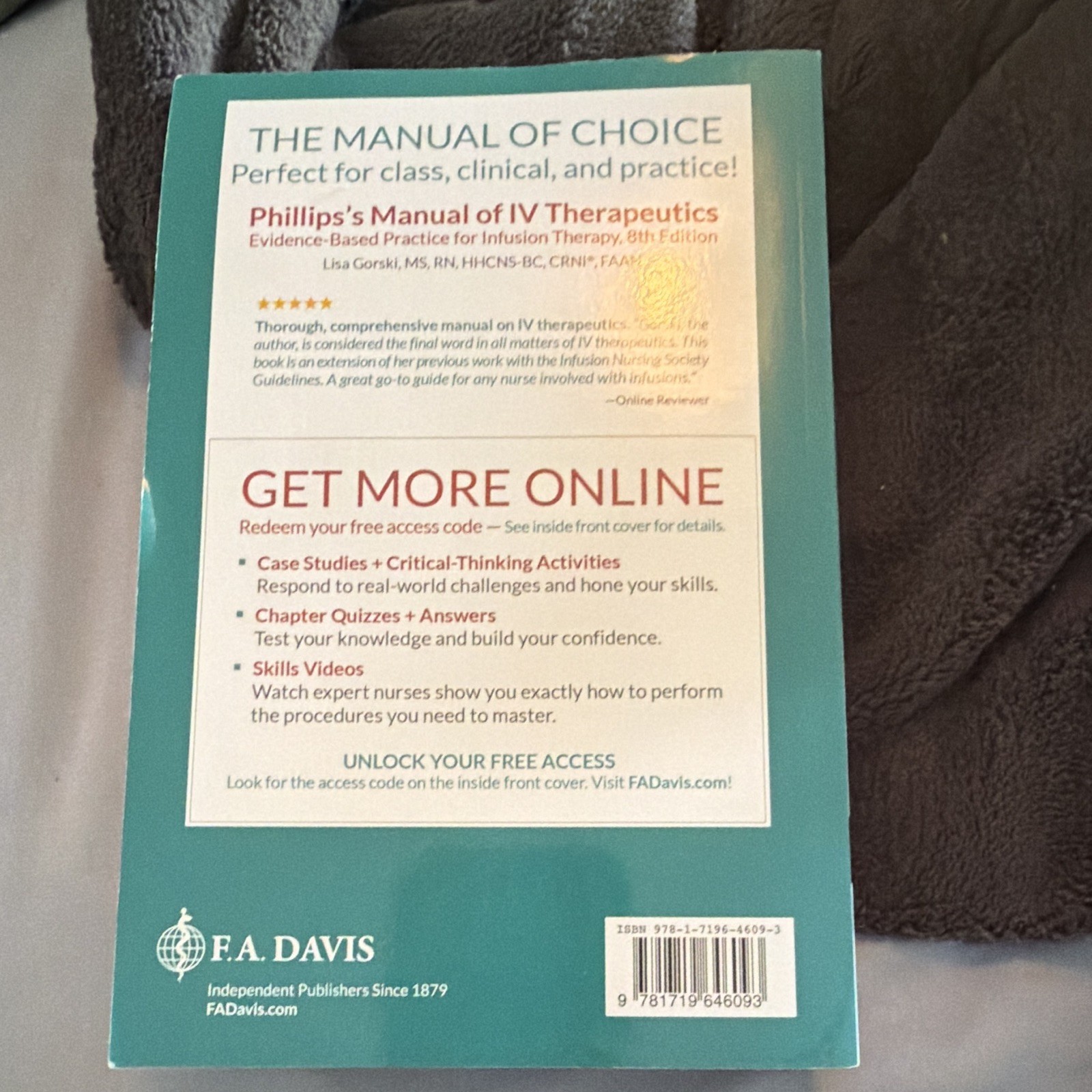 F.A. Davis Phillips’s Manual of IV Therapeutics 8th Ed Paperback Gorski