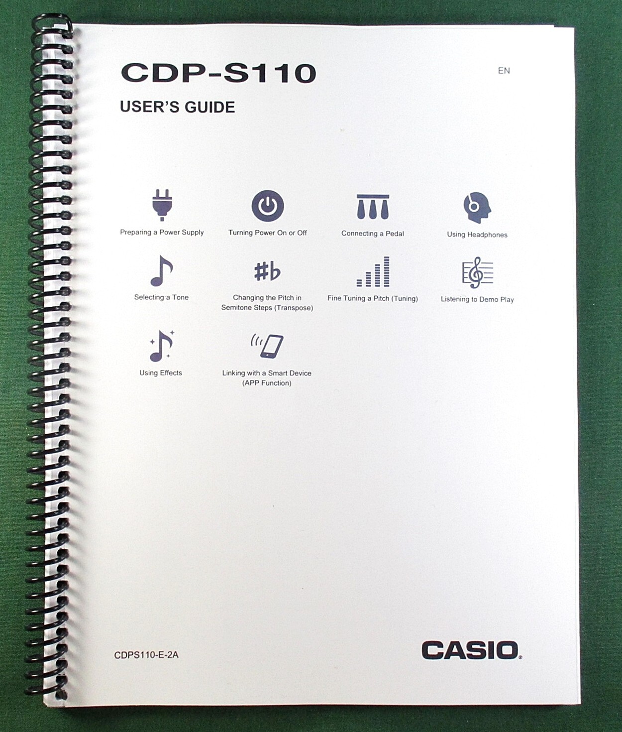 Casio CDP-S110 Instruction Manual: 26 Pages Coil Bound & Clear Covers!