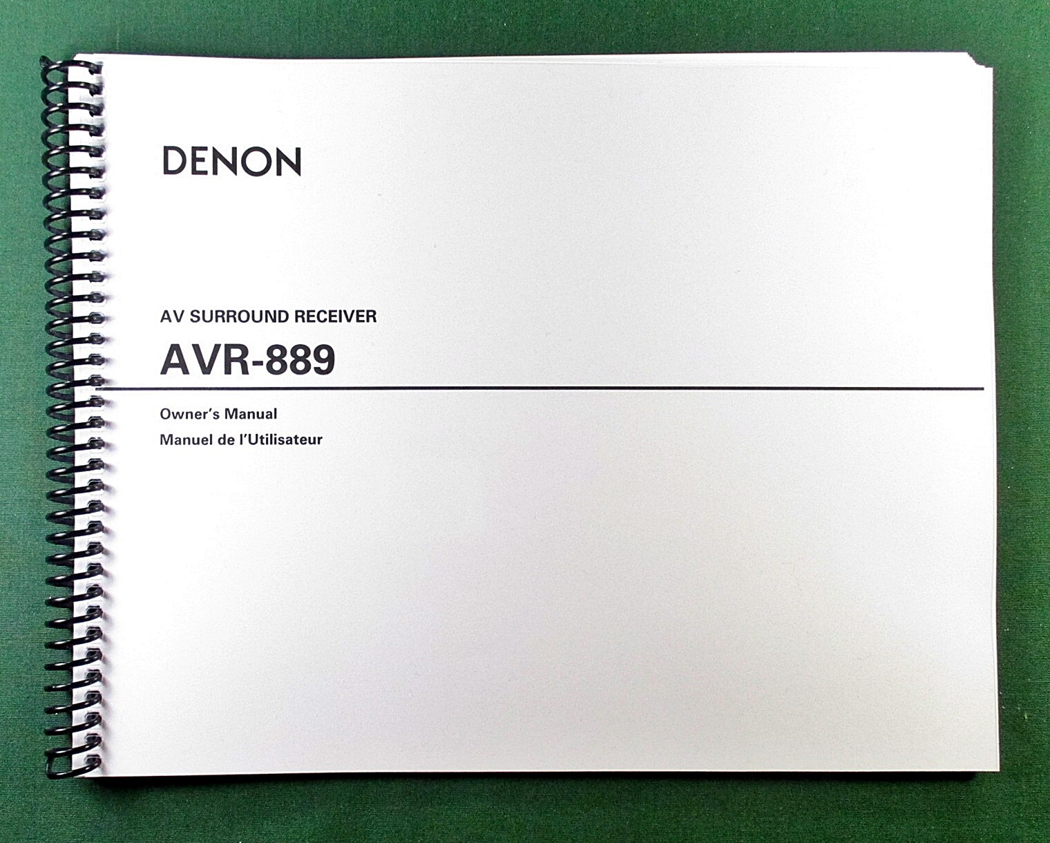 Denon AVR-889 Instruction Manual: 80 Pages & Protective Covers!