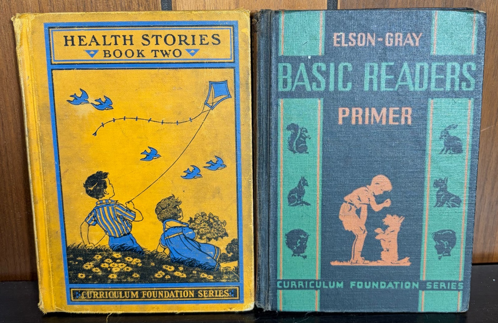 Vtg 2 Curriculum Foundation Series: Basic Readers (1936) Health Stories (1934)