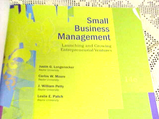 College Book Longenecker Small Business Management 14e 744 Pages Printed Canada