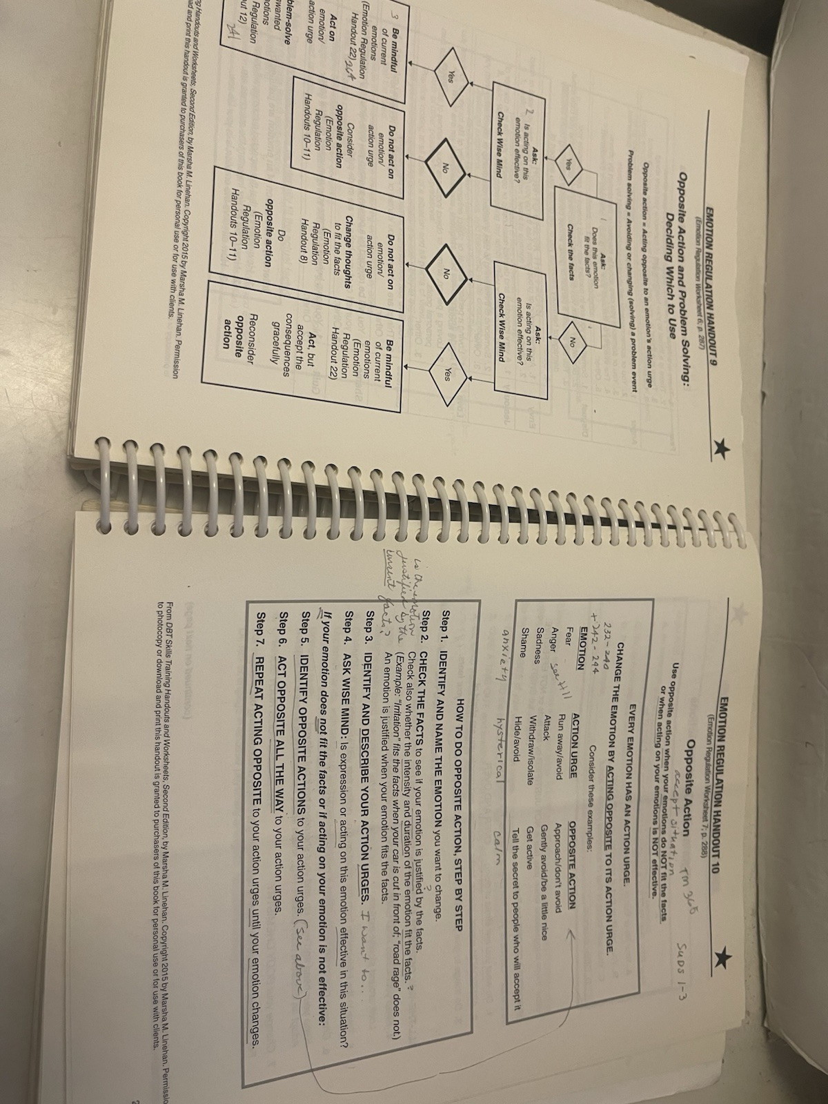 DBT Skills Training Handouts and Worksheets 2014 Spiral Bound Paperback