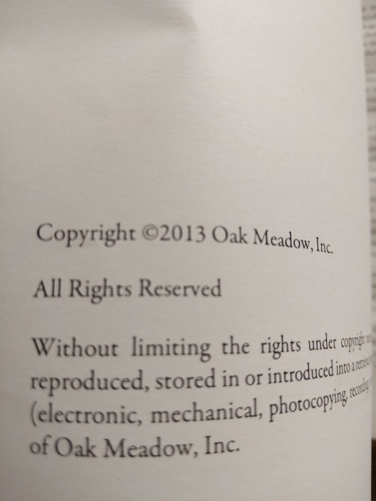 Oak Meadow Environmental Science Book