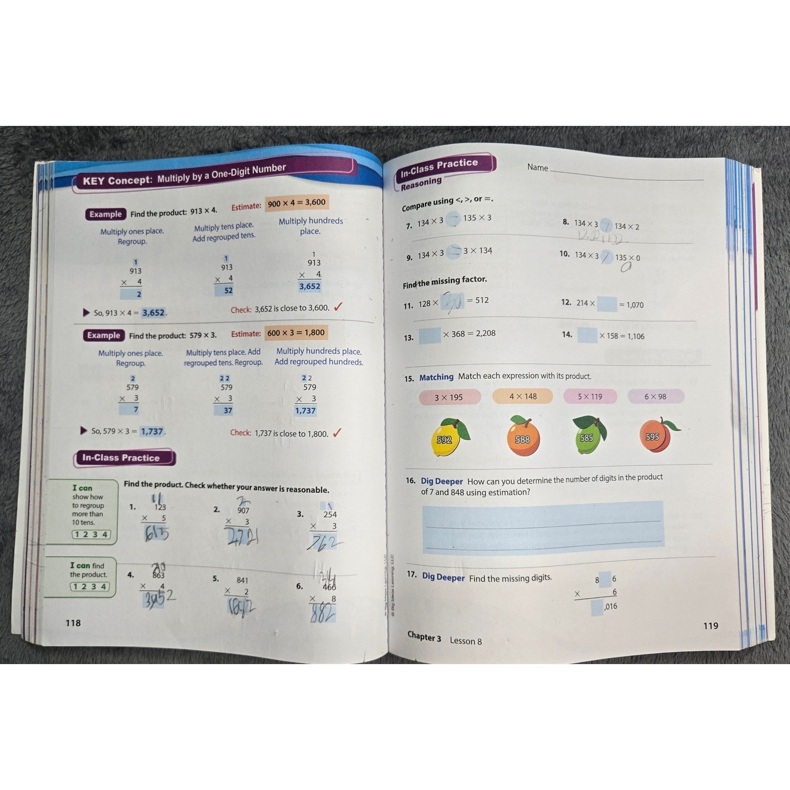 Oklahoma MATH Grade 4 Volume 1 Ron Larson Nick Lopez India White Big Ideas Learn