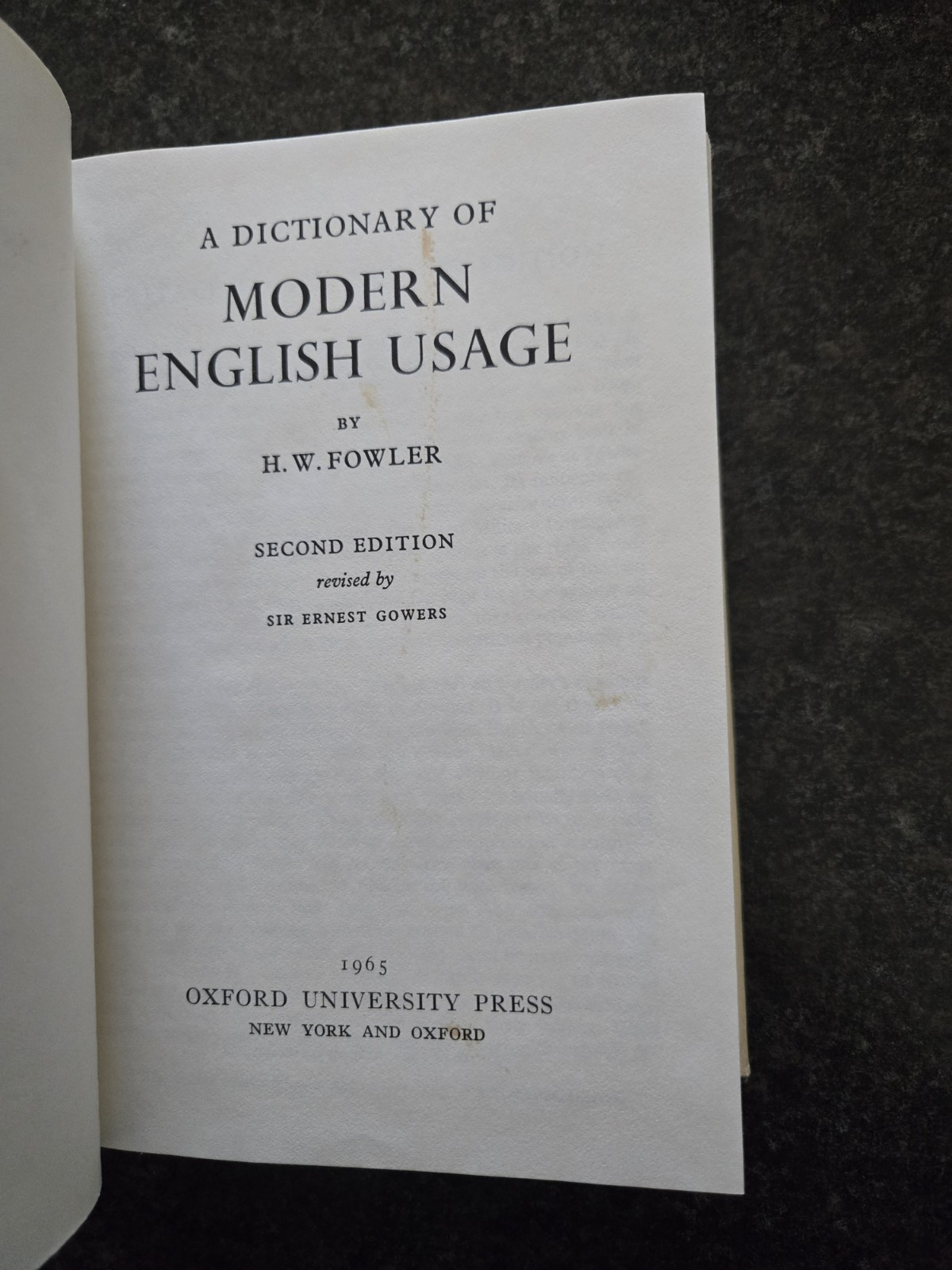 A Dictionary of Modern English Usage by Fowler, H. W., hardcover, VG W Dj 2nd Ed