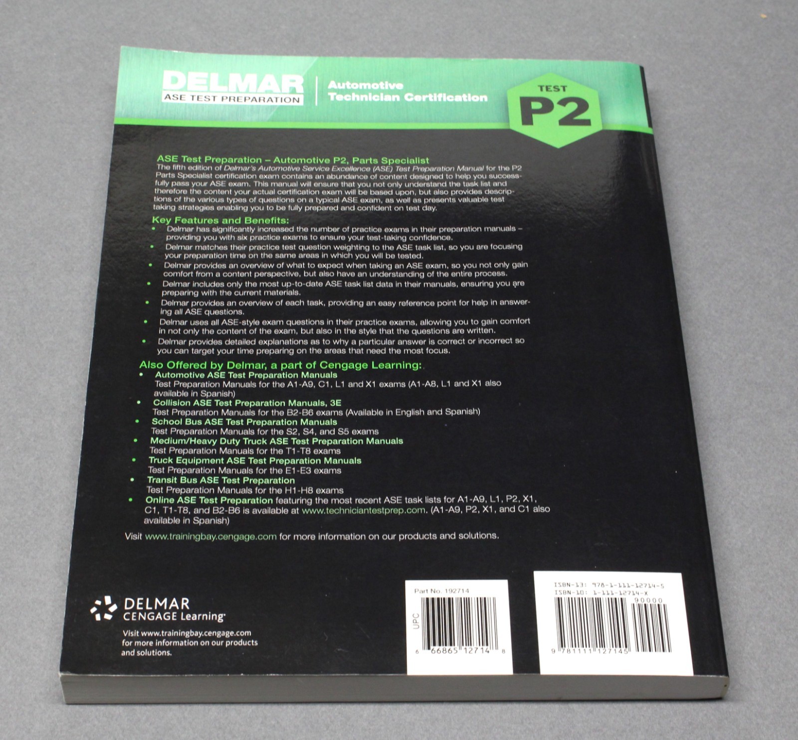 Delmar ASE Test Preparation P2 Parts Specialist 2013 5th Edition PB